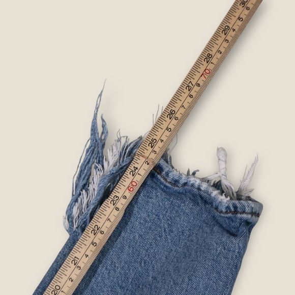 Agolde Womens Blue Denim Distressed High-Rise Button Fly Cropped Jeans Size 25 - Picture 10 of 10